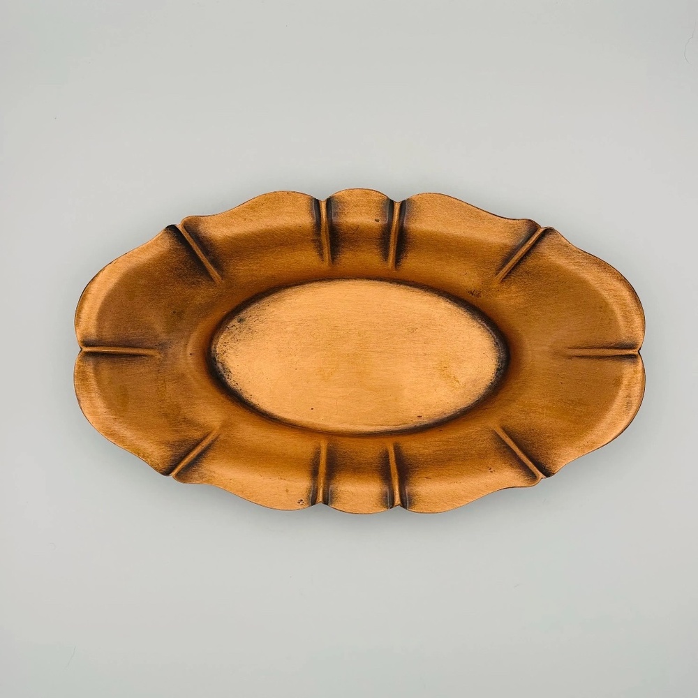 Vintage Copper Tray with Felt Bottom 11"